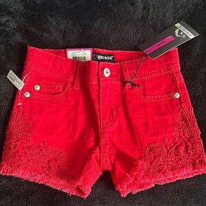 Jordache Girls Red Denim Shorts Size 6